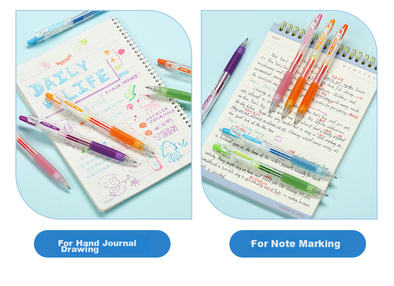 PILOT Juice Gel Pen 0.5mm Colored Retractable Gel Ink Pen Stationery Set 12-Color LJU-120EF-12C 8