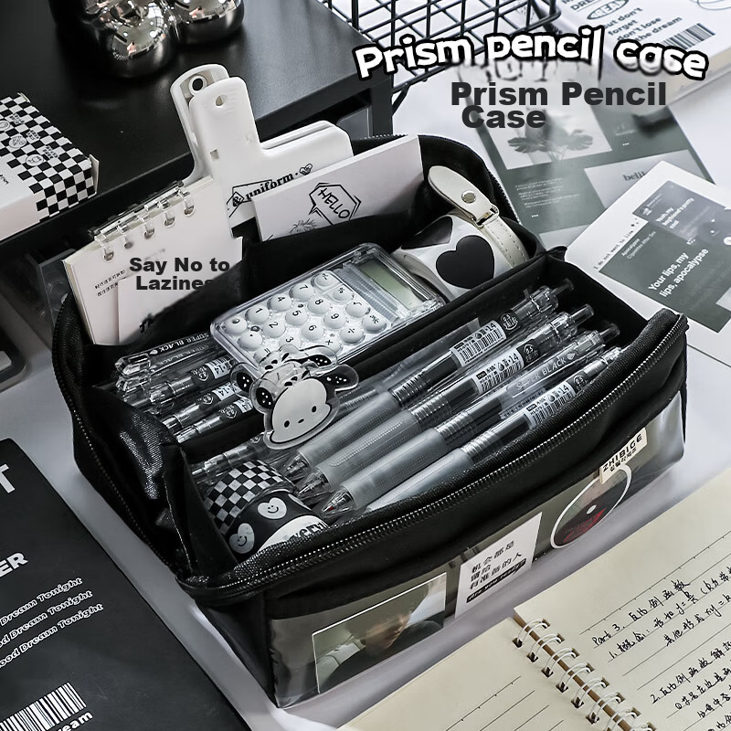 Meijiwan 10-Layer Large Capacity Pencil Case High-Value Stationery Box for Girls Junior High Students Simple Multifunctional Storage Bag Boys Elementary School First Grade Back-to-School Essential Bla 1