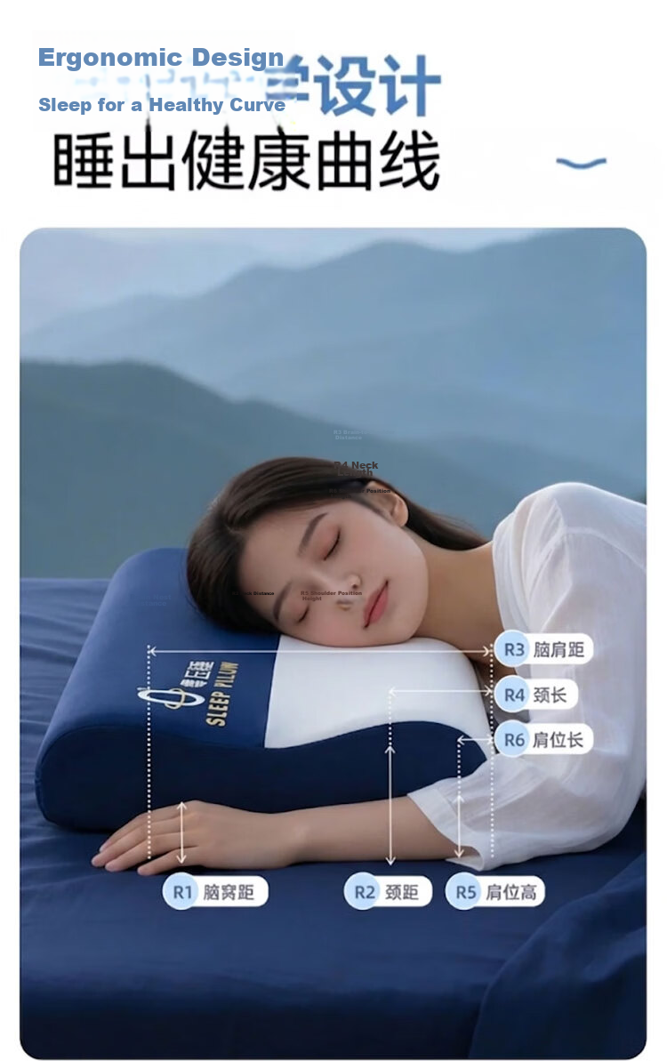 MiiOW Dual-Color Deep Sleep Neck Support Memory Pillow for Cervical Spondylosis, Single Piece 30*50cm 7