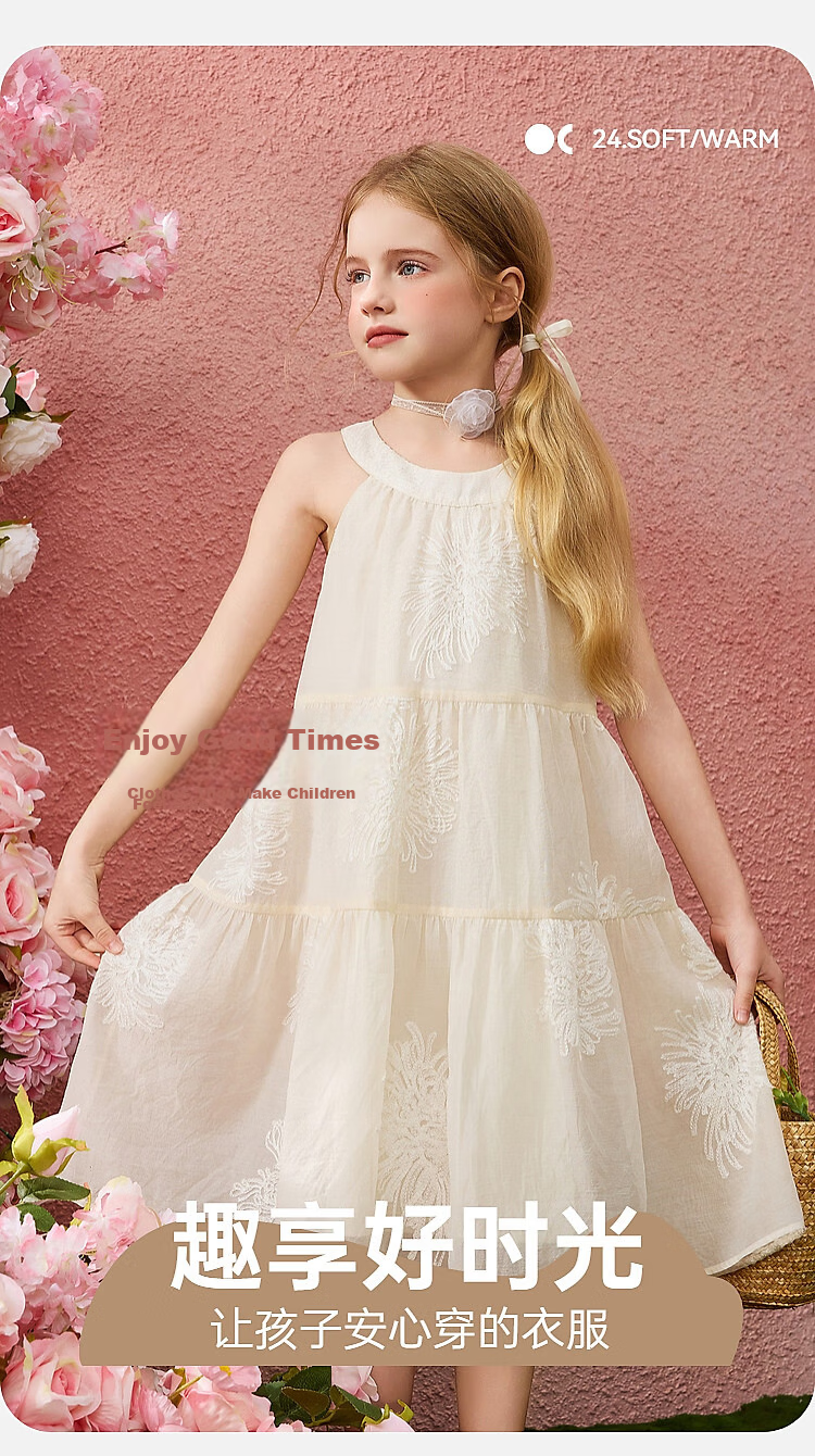 ASK JUNIOR Girls Summer 3D Flower Vacation Style Dress Youth Princess Dress 2