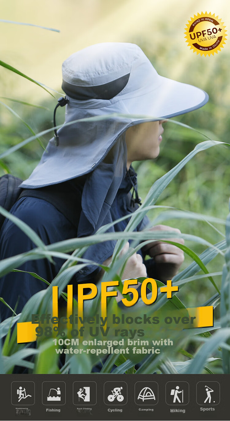 SupFire Outdoor Sunshade Hat Summer Sun Protection Hat with Detachable Face Mask for Men and Women Cycling Fishing 08 2