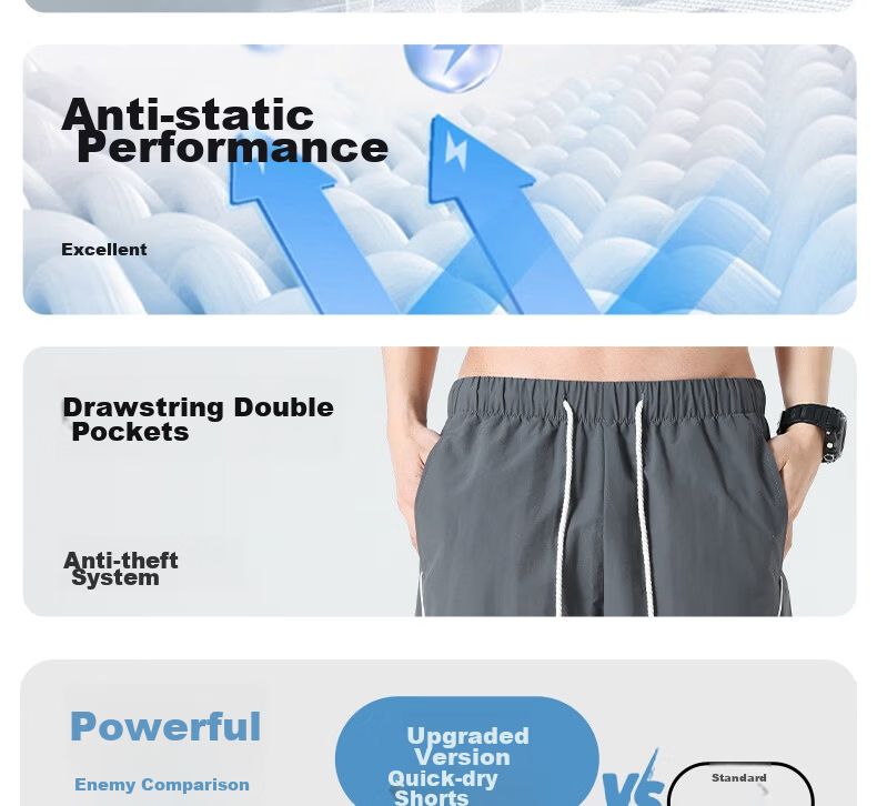 LangSha Men's Sports Shorts Summer Breathable Lightweight Loose Casual Outdoor Quick-Dry Running Fitness Ice Silk Five-Point Pants 4