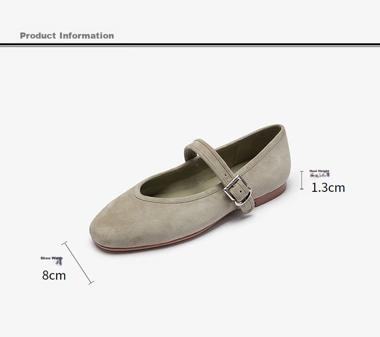 Le Saunda 2026 New Cloud Mary Jane Solid Color Sheepskin Flats, Women's Ballet Shoes 14201, Jade Green LGS, Size 36 8