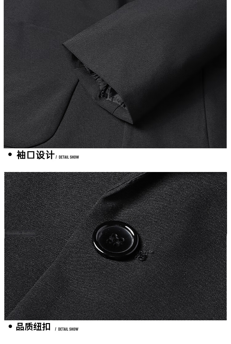 TUCANO Men's Suit Jacket Four-Season Solid Color Business Casual Formal Workwear Single-Breasted Black 2XL 14