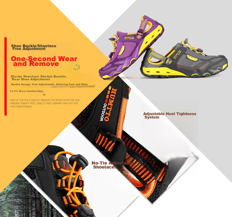 HUMTTO Summer Outdoor Creek Shoes Breathable Mesh Hiking Shoes for Men Comfortable Mesh Water Shoes Light Khaki Size 43 5