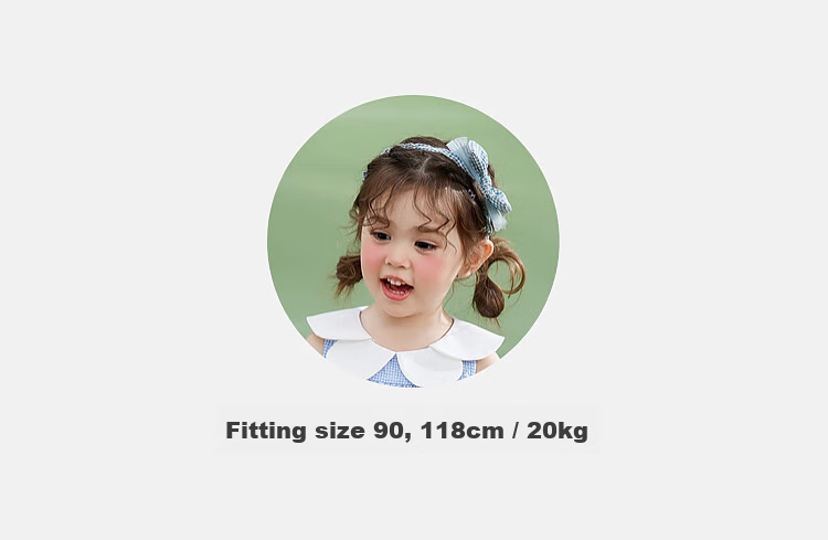 ASK JUNIOR Girls' Sleeveless Dress Summer Thin Petal Collar Plaid Casual Dress Blue Size 90 12