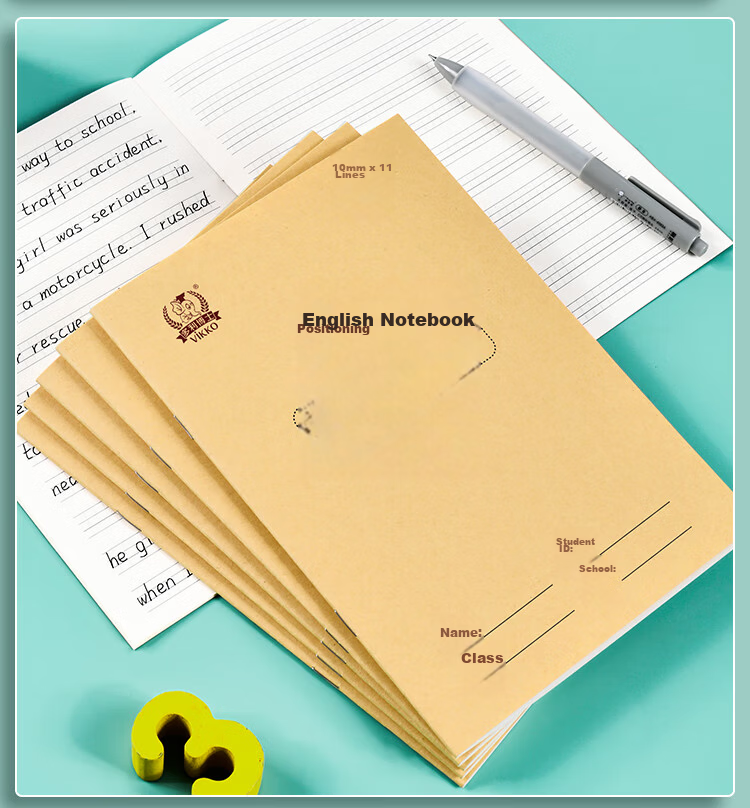 Dr. Dory A5 50 Sheets Large Grid English Paper 17mm x 6 Lines English Dictation Paper Wide Spacing Large Grid Notebook English Homework Paper Junior High Dictation Word Phrase Spelling Practice Paper  13