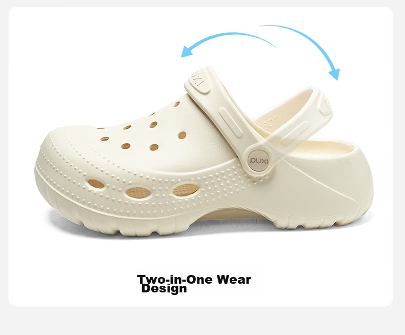 Puxi Women's Summer EVA Beach Outdoor Non-Slip Odor-Resistant Thick-Soled Sandals Khaki Size 35-36 12