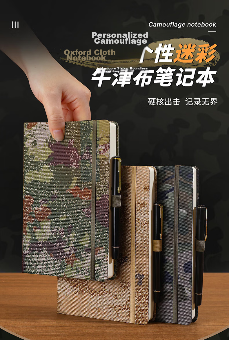 AoHuan A7 Desert Camouflage Yellow Strap Notebook 180 Sheets 360 Pages Outdoor Training Educational Theory Study Record Soldier Gift Diary Custom LOGO 1
