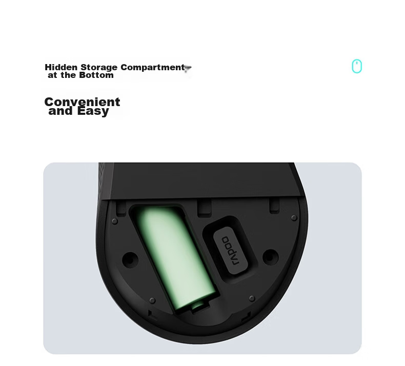 Rapoo MT750 Upgraded Large Hand Wireless/Bluetooth/Wired Multi-Mode Office Mouse Cross-Screen Transmission Ergonomic 5-Device Connection 10 Programmable Buttons Black 19