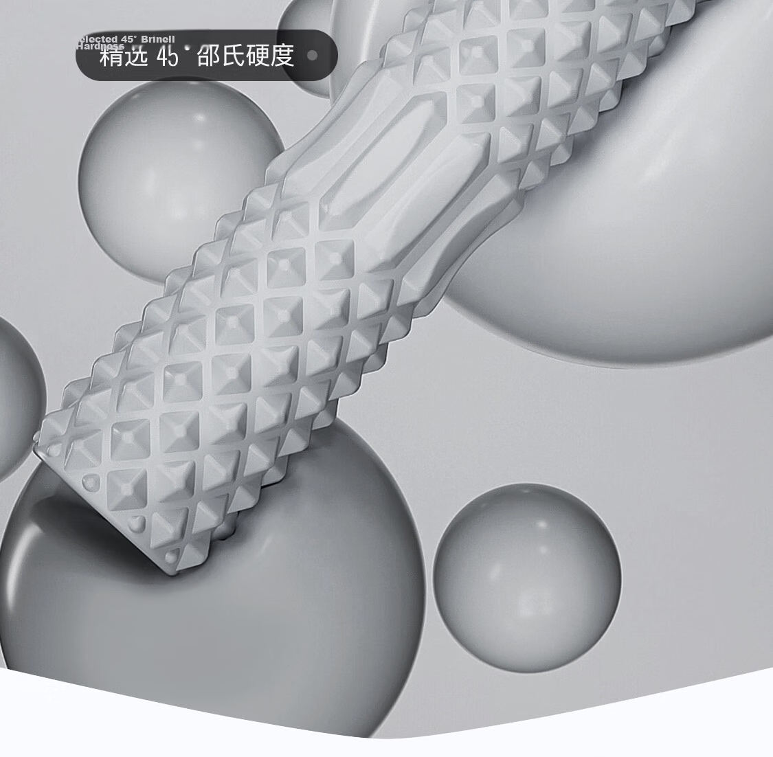Keep Solid Foam Roller Muscle Relaxation Spiky Massage Stick Roller Yoga Equipment Solid Version 45cm Glacier Gray 17