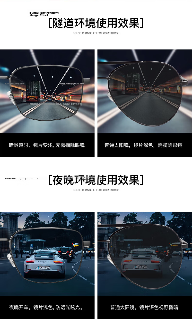 CAPONI Polarized Photochromic Sunglasses for Men and Women Carbon Fiber UV Protection Day and Night Driving Glasses 8