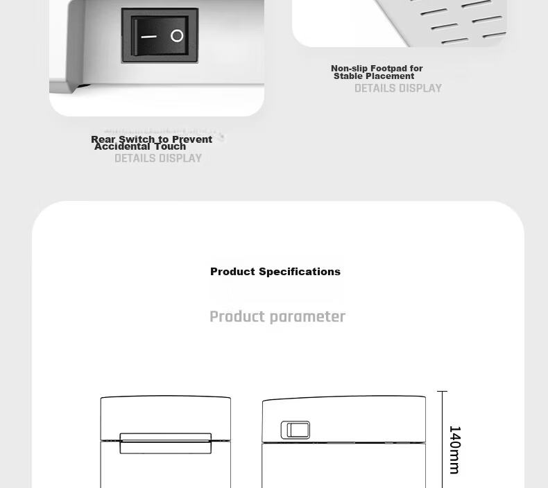 Deli DL-888D(NEW) Thermal Label Printer Commercial Office Adhesive Shipping Warehouse Logistics Label Fixed Asset USB Version 108mm 150mm/s 30