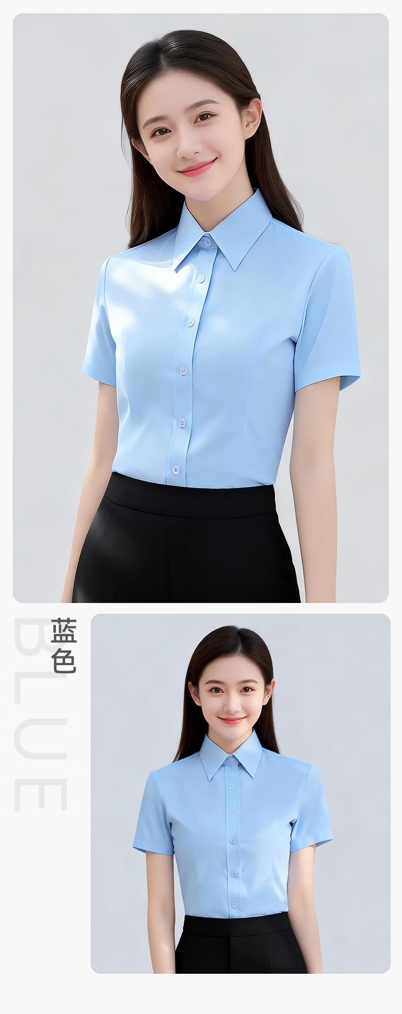 Yulixi Women's Short Sleeve White Shirt Summer Casual Versatile Base Shirt Commuting Interview Wrinkle-Resistant Professional Formal Shirt 13