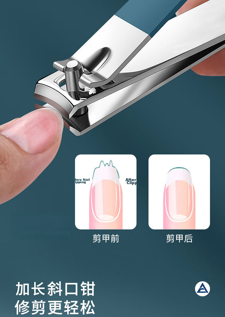 Creative Art Nail Clipper Set for Ingrown Toenails, Anti-Splash Nail Clippers, Large Flat And Slanted Nippers, 2 Pieces 8