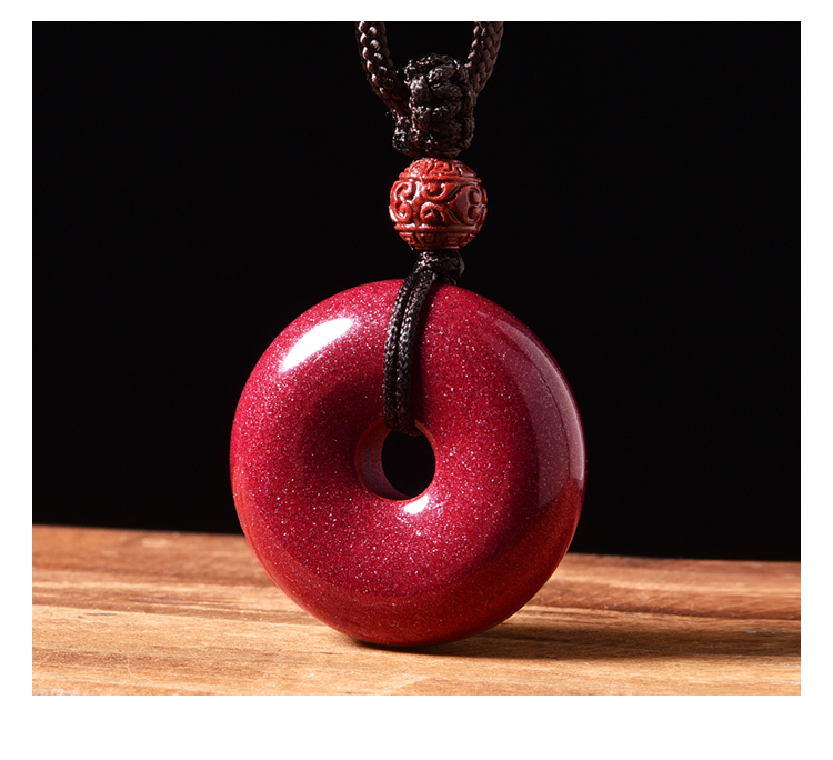 Lingfei Cinnabar Peace Buckle Pendant, Zodiac Year Gift for Men And Women, Birthday Present for Boyfriend Or Girlfriend, Regular Style 7