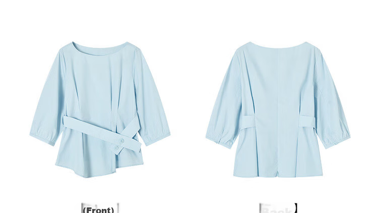 Demana Pure Cotton Breathable Summer Artistic Fresh Round Neck Slim Waist Shirt Women's Top 20