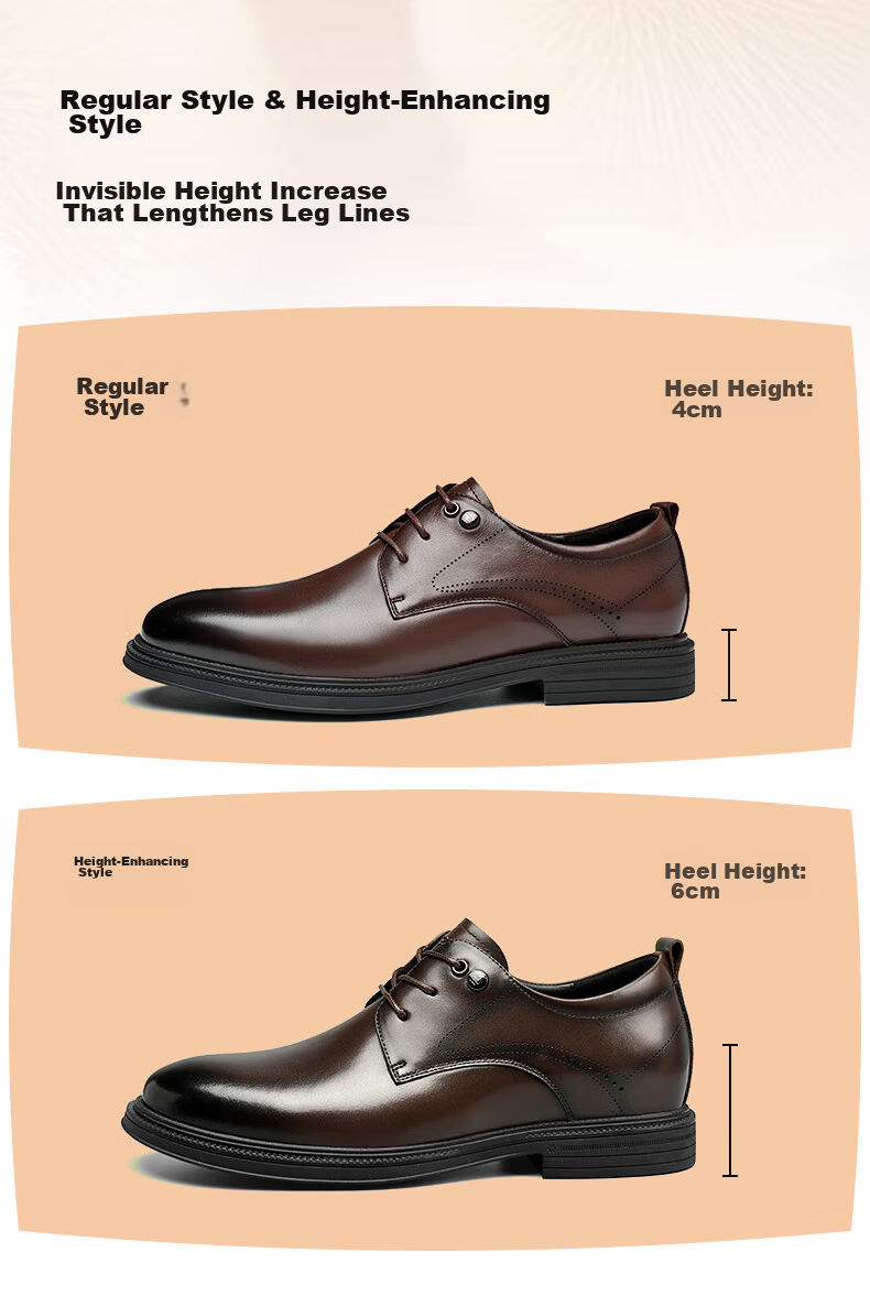 HLA Men's Leather Shoes Business Breathable Derby Black Perforated Size 42 Valentine's Day Gift HAAPXM2EAO079 3