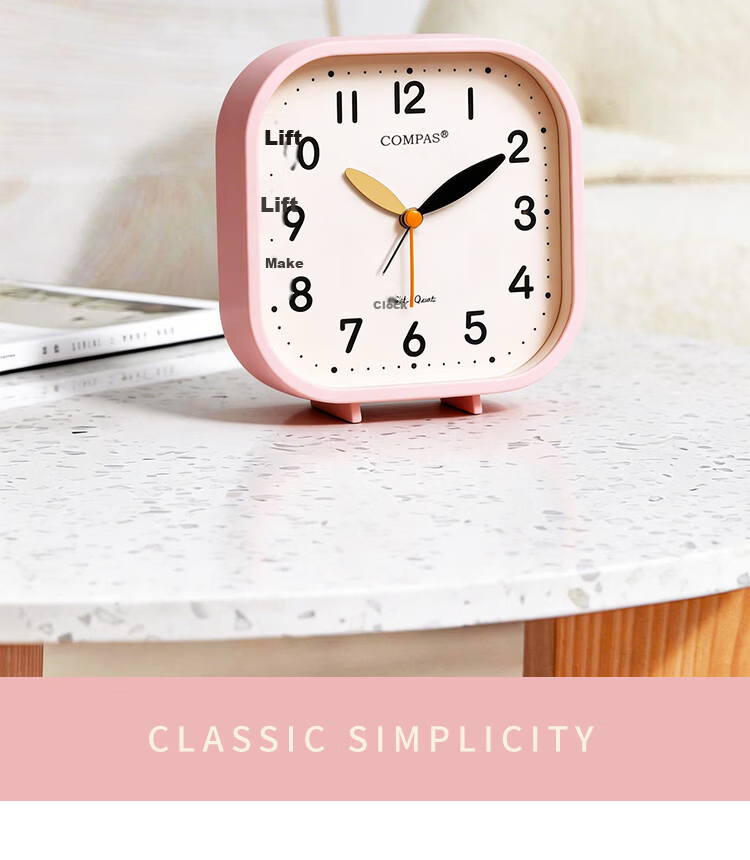Kangbasi Desktop Children's Quartz Alarm Clock Student Wake-Up Essential Back-to-School Minimalist Bedroom Bedside Classic Bell Clock 2102 Green Children's Day Gift 2
