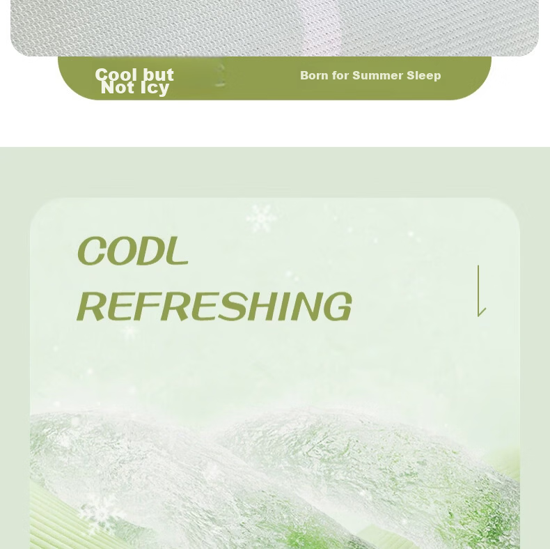Hongdou Class A Printed Summer Cooling Ice Silk Pillowcase Pair Home Cooling Pillow Cover 48*74cm Blue 7