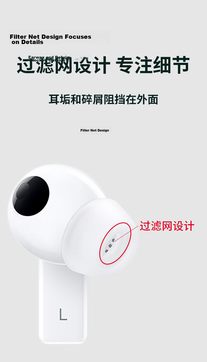 Masentek Ear Tips Compatible with Huawei Freebuds Pro 2/3/4/7i Bluetooth HUAWEI, Replacement Soft Silicone Tips, Sports Anti-Slip, White Medium Size, 1 Pair 6