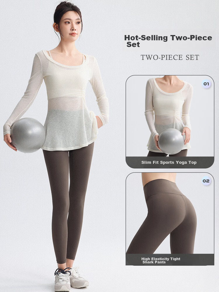 DRUR High-End Plus Size Loose Yoga T-Shirt Cover-Up Women's Outerwear Innerwear High-Intensity Training One-Piece Sports Bra 14