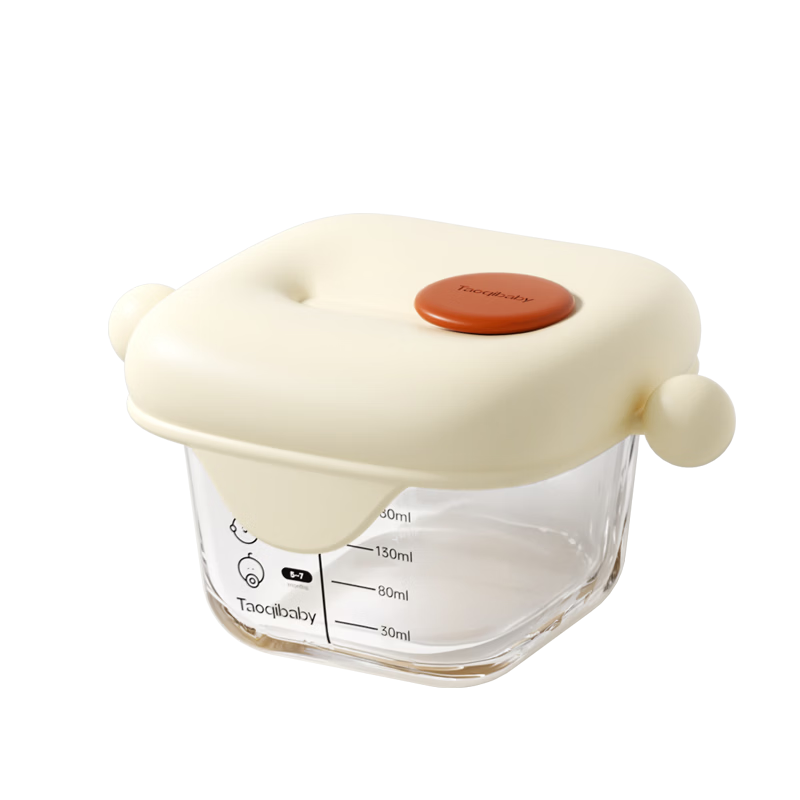 Taoqibaby Baby Food Container, Glass Storage Tool, Steamable And Storable, Portable, Leak-Proof, Children-Specific Feeding Bowl