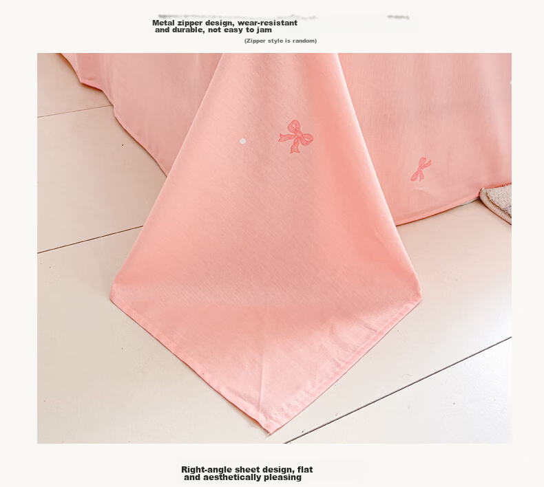 MUJI 100% Cotton 3-Piece Bedding Set 0.9/1.2m Single Dormitory Bed Sheet and Duvet Cover 150x200cm 14