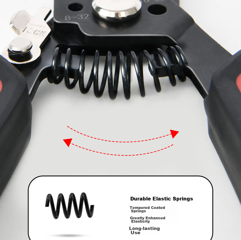 Deli Four-In Automatic Wire Stripper, 7.5 Inch, Labor-Saving, Multifunctional Electrician Pliers, Automatic 14