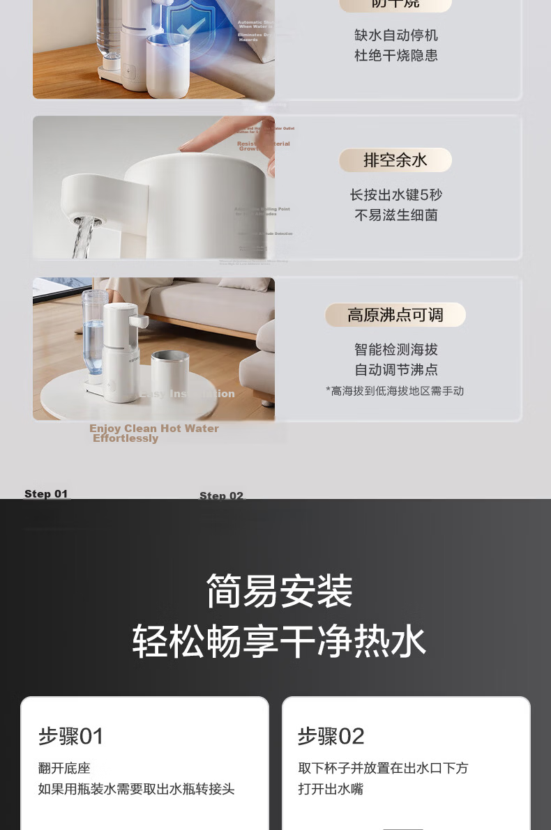 TRULIVA Instant Hot Water Dispenser, Cold Boiled Water Bottom-Loading Bottled Water Home Standing Tea Bar Machine, Rapid Heating, Efficient Cooling, Smart Water Dispenser 5306D Office Electric Kettle 15