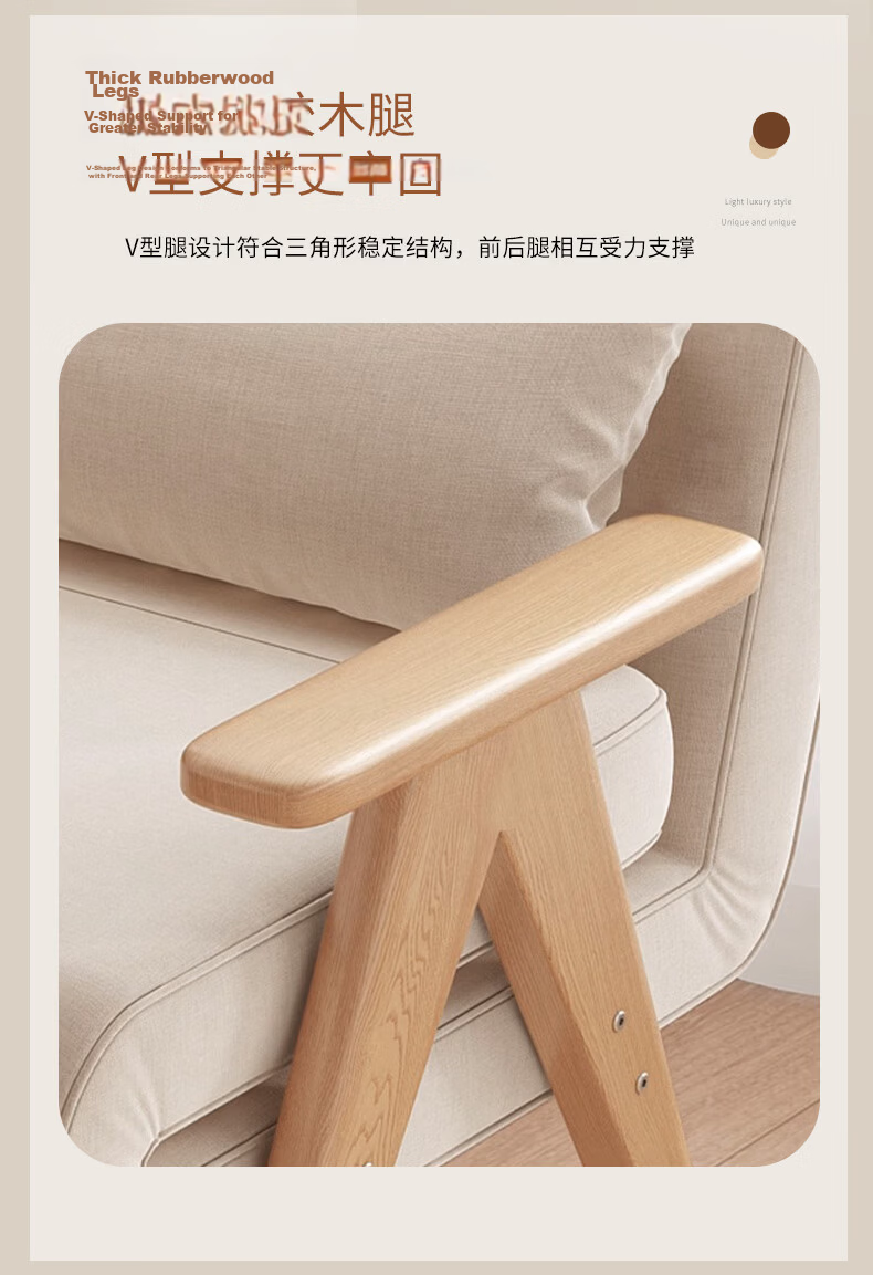 LUOSEN Removable Washable Fabric Single Sofa Bed Nordic Small Apartment Foldable Simple Multifunctional Dual-Use Sofa 80cm 12
