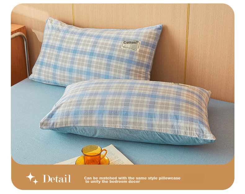 Hongdou A-Class Pure Cotton Summer Quilt Lightweight Air-Conditioned Quilt Single Thin Cotton Quilt Core 1.5*2m Yellow Plaid 25