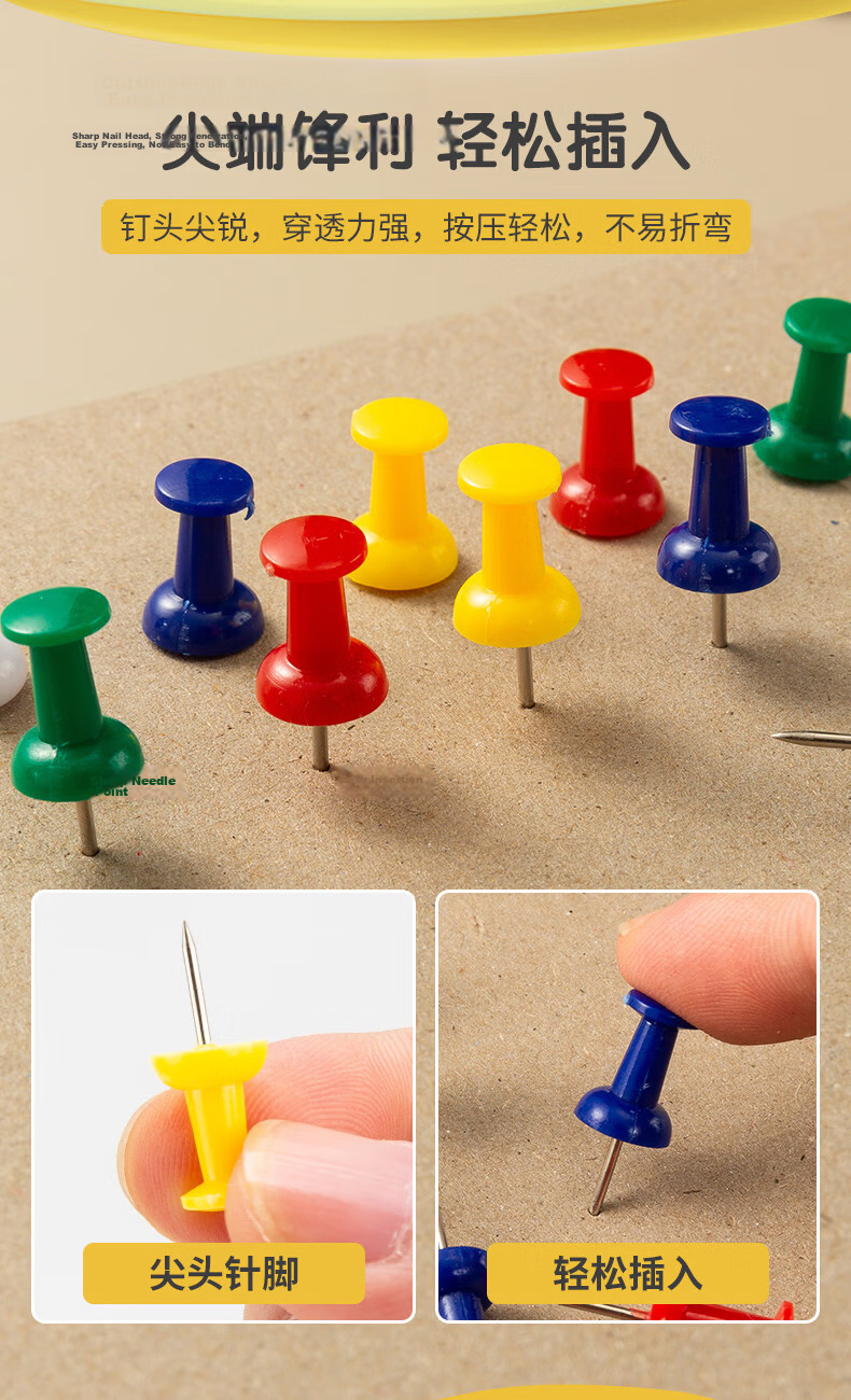 M&G Stationery Nickel-Plated Pushpins, Cork Board Tacks, Office Supplies Letter Openers, Photo Pins, 300 Pieces/tube ABS92604 School Supplies Essential 2