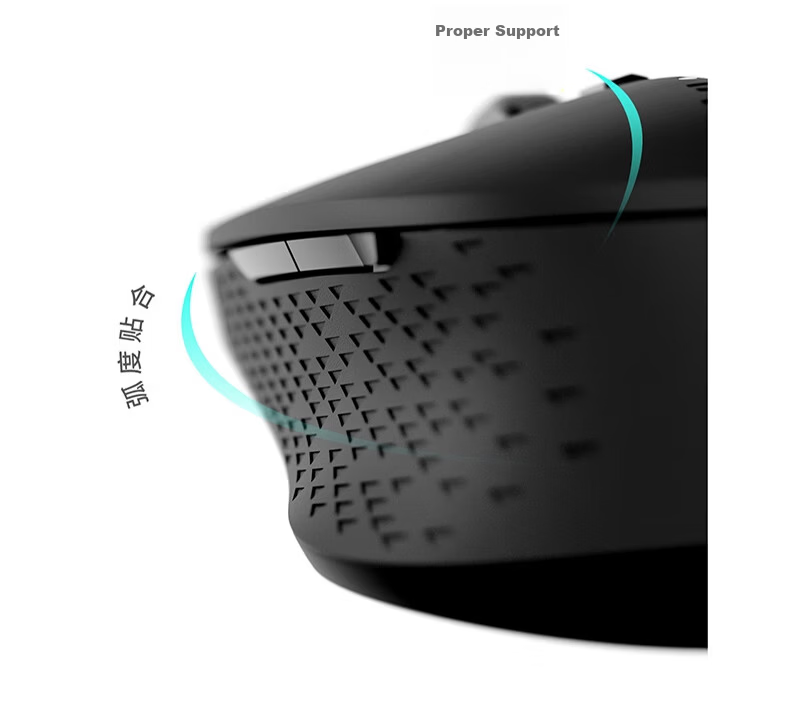 Rapoo MT750 Upgraded Large Hand Wireless/Bluetooth/Wired Multi-Mode Office Mouse Cross-Screen Transmission Ergonomic 5-Device Connection 10 Programmable Buttons Black 8