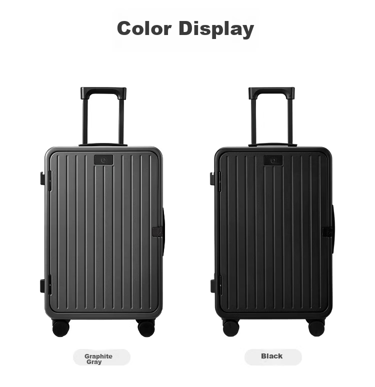 JD Original Wujian One-Click Front Opening Aluminum Frame Suitcase for Men And Women, Large Capacity Carry-On Luggage, Deep Sea Blue, 20 Inches 19