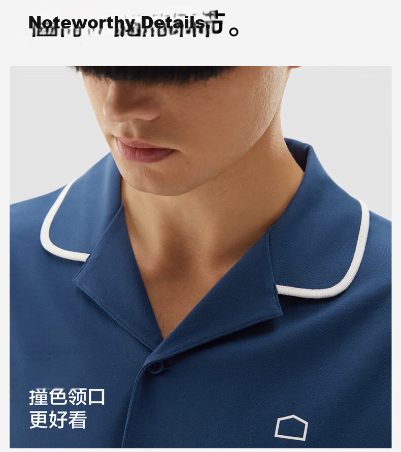Jiao Nei Cotton 301H Men's Spring Summer Cotton Short Sleeve Polo Shirt and Shorts Pajama Set Couples Homewear 15