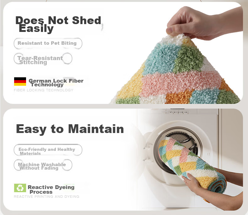 Da Jiang Bathroom Mat Toilet Bath Door Water Absorbent Non-Slip Floor Mat 40x60cm 12
