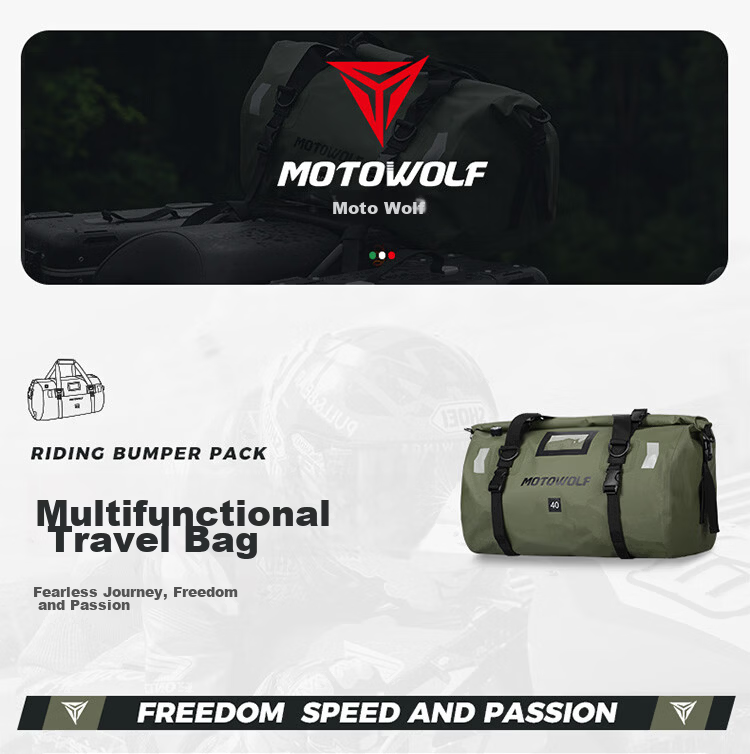 MOTOWOLF Motorcycle Riding Rear Tail Bag, Rider Equipment, Racing Bike, Motorcycle Travel, Men's Waterproof Backpack, Motorcycle Cargo Bag 1