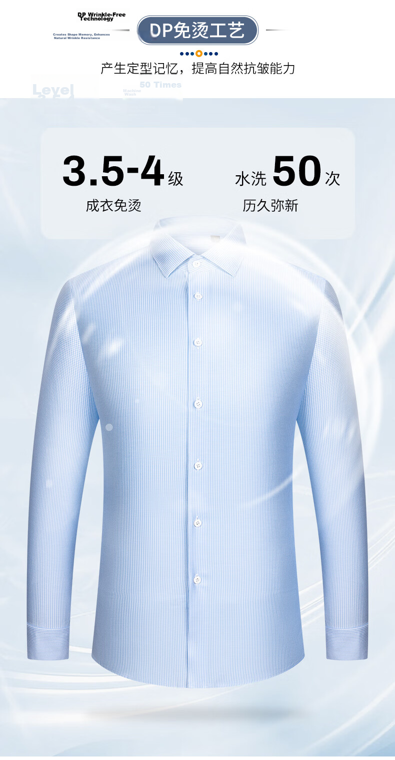 FIRS DP Non-Iron Short Sleeve Men's Pure Cotton Striped Summer Business Formal Shirt DP021 40 8