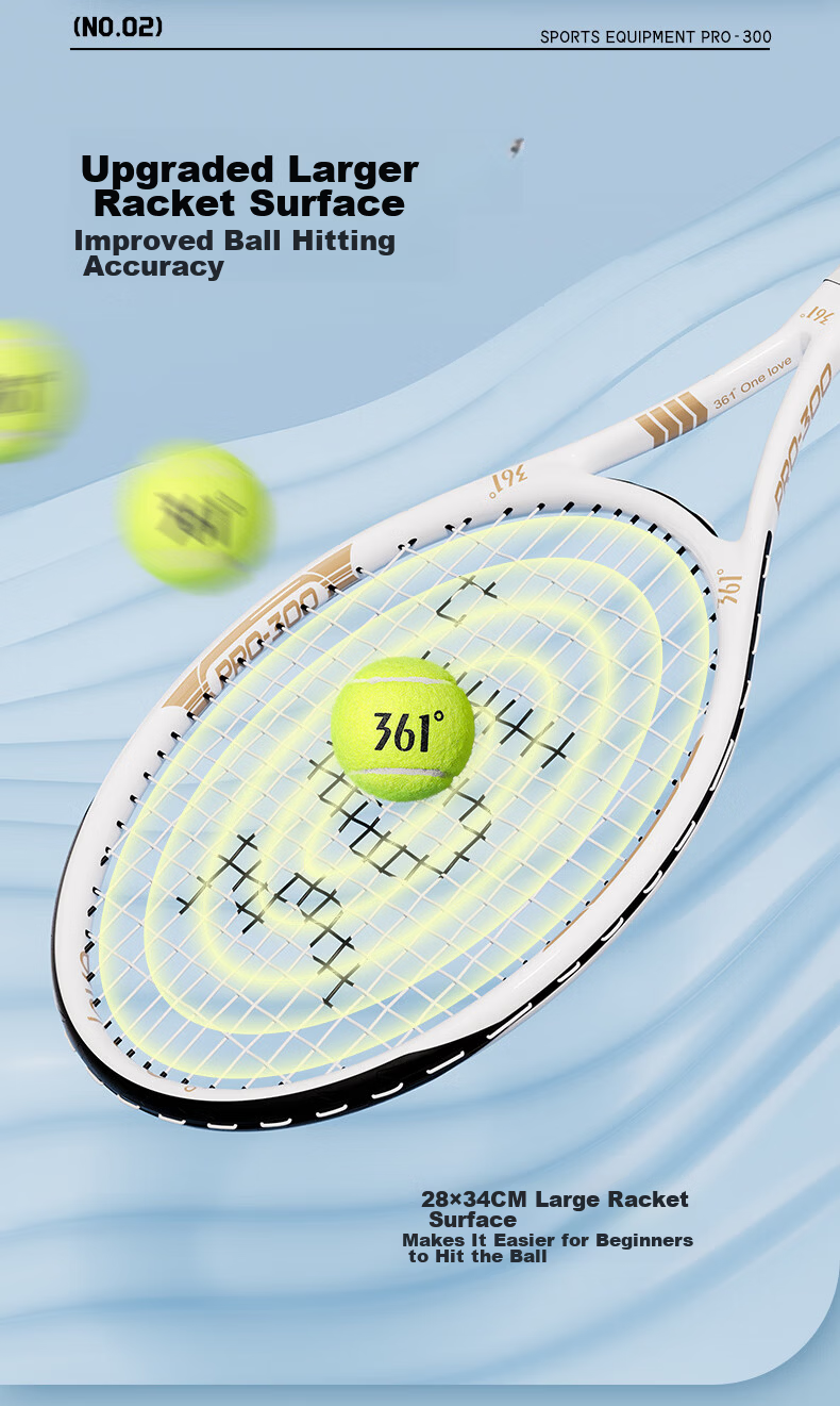 361° Tennis Racket for Men And Women Beginners, Professional Carbon Fiber Integrated Single Racket with String, Rebound Training Set 4
