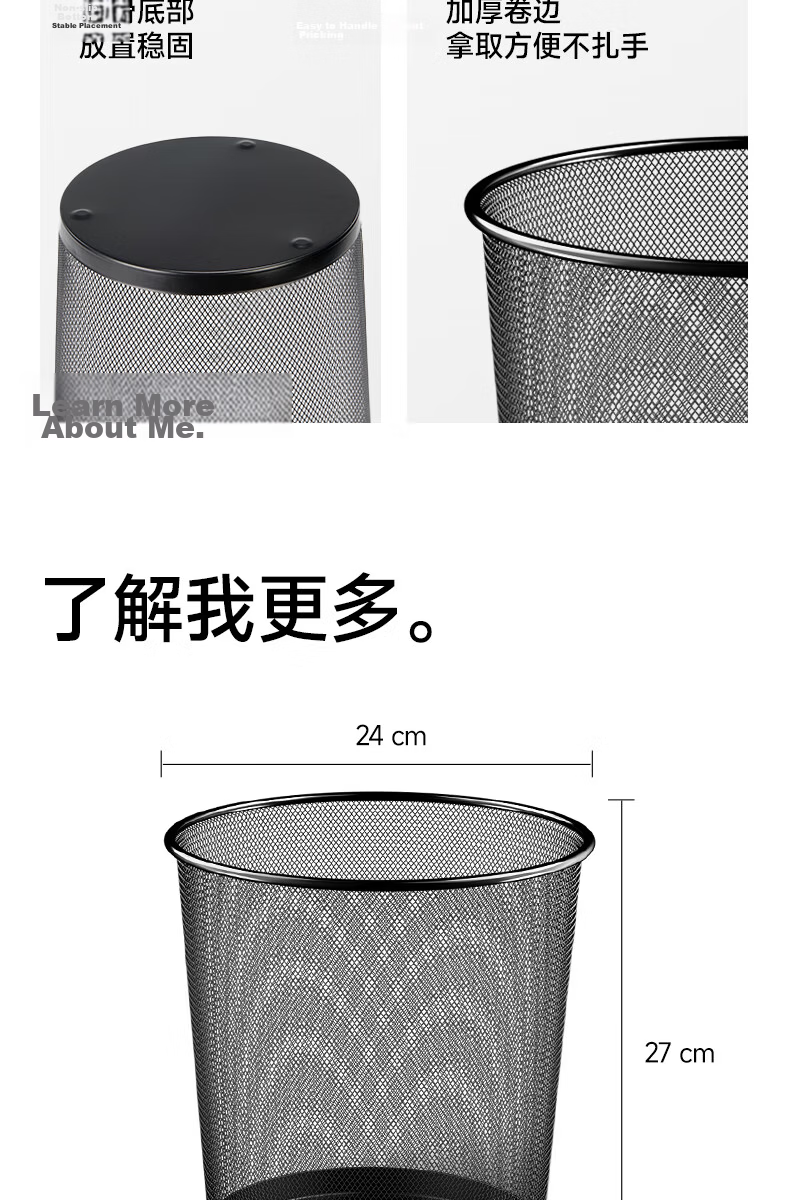 Wuyuehua Stainless Steel Trash Can with Narrow Opening for Direct Deposit, 12L Large Capacity for Home, Hotel, Property Management, Indoor And Outdoor Use, Dual Bins with Hidden Garbage Bags 12