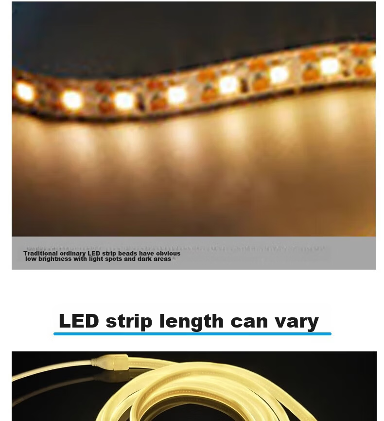 JIAOJIAOZHE COB LED Strip, 220V High Voltage, Ultra-Bright, Outdoor Waterproof, Self-Adhesive, for Home And Commercial Use, Ceiling-Mounted Linear Light, Neutral White, 10 Meters 12