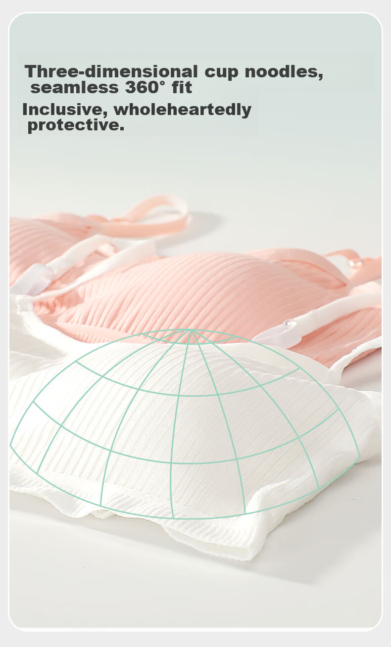 Miiow Disposable Underwear Bra Adjustable Straps Sterilized No-Wash Travel Business Vacation Daily Stripe White M 7