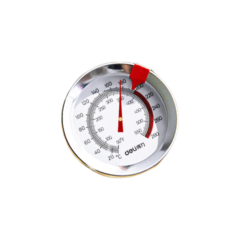 Deli Mechanical Oil And Water Temperature Gauge, Deep-Frying Food Oil Thermometer, Built-In Removable Scalding Clamp, Probe 30cm LE551