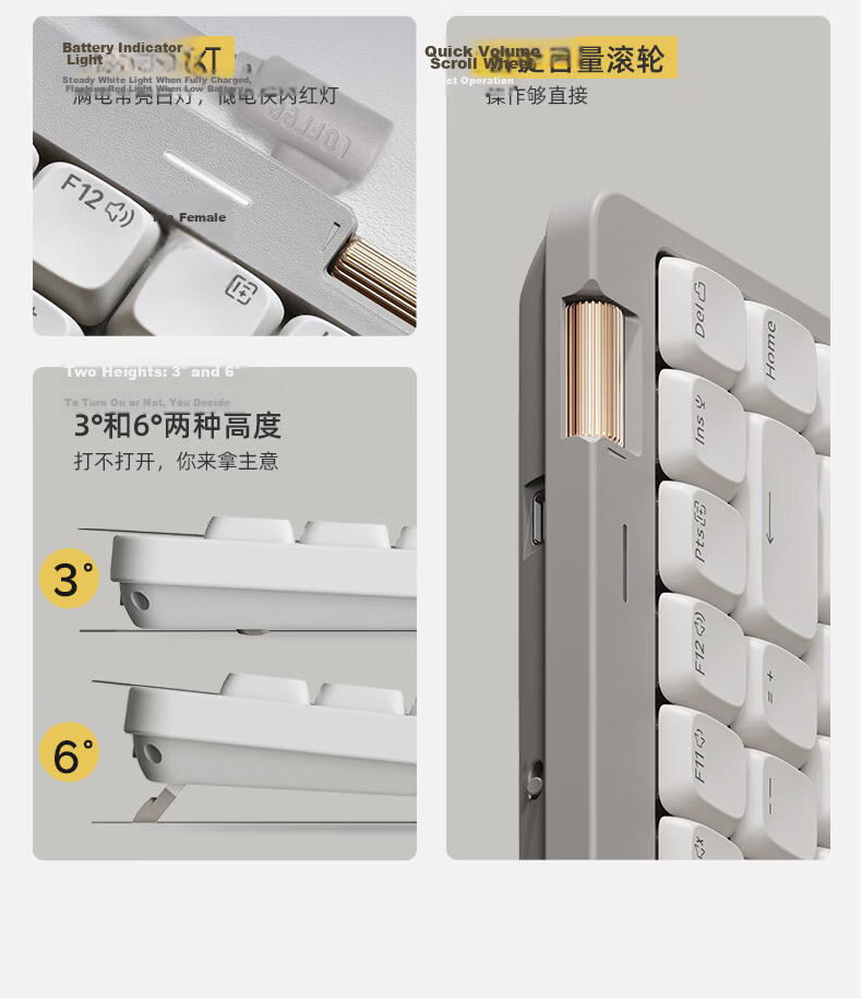 LOFREE Xiaoshun Youth Edition, 84-Key Wireless Mechanical Keyboard, Low Profile, Tri-Mode Gasket Keyboard, White, Lightweight And Agile 20