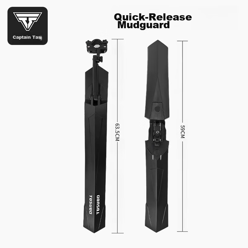 Captain Tas Bicycle Mudguard Mountain Road Bike Universal Quick-Release Wide Adjustable Mudguard Accessory