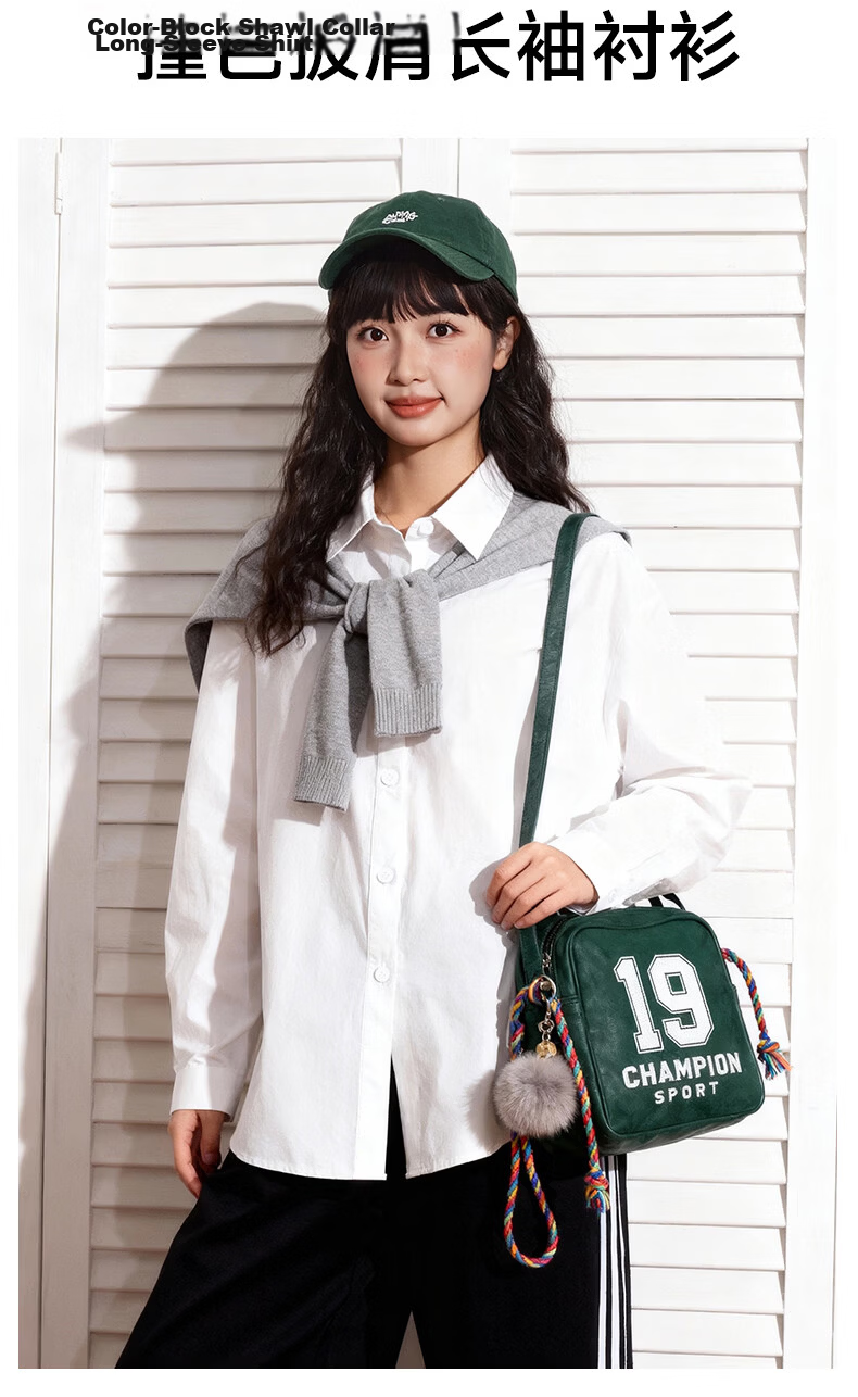 TonLion Women's Pure Cotton Shirt Spring Autumn White Long Sleeve Blouse Elegant Shoulder Cape Commuter Style 17