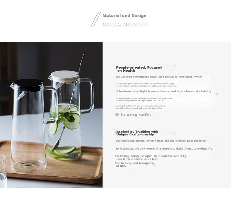 Quanshi High Borosilicate Heat-Resistant Glass Household Hot and Cold Water Kettle 1.6L Commercial Refrigerator Cold Drink and Herbal Tea Pot 17