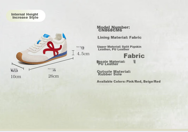 Basto 25 Autumn Training Shoes Trendy Street Vintage Women's Casual Shoes CN611CM5 Red/Ivory 38 4