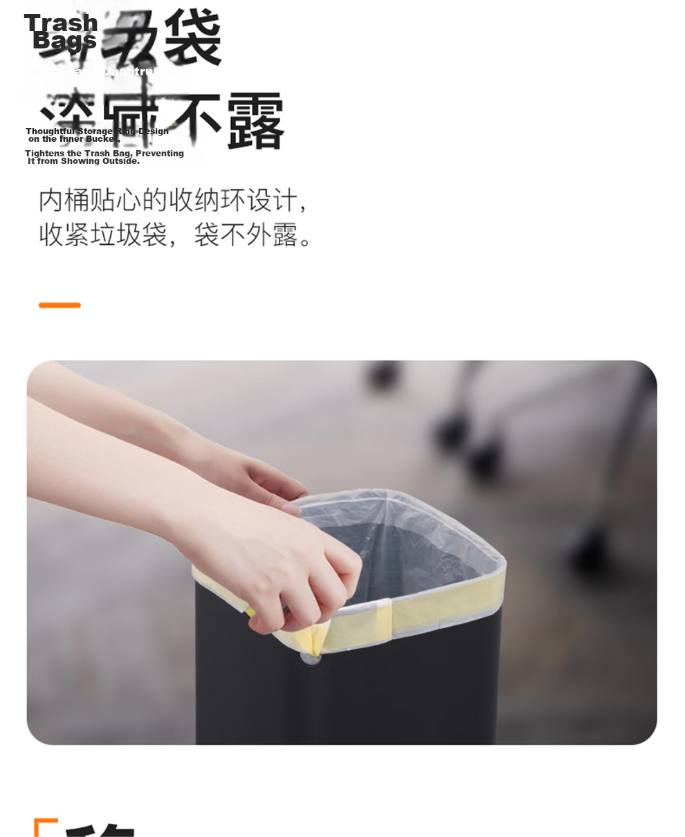 EKO 12L Open-Top Stainless Steel Trash Can Sanded Steel Commercial Large Office Hotel Kitchen Bathroom EK9084 10